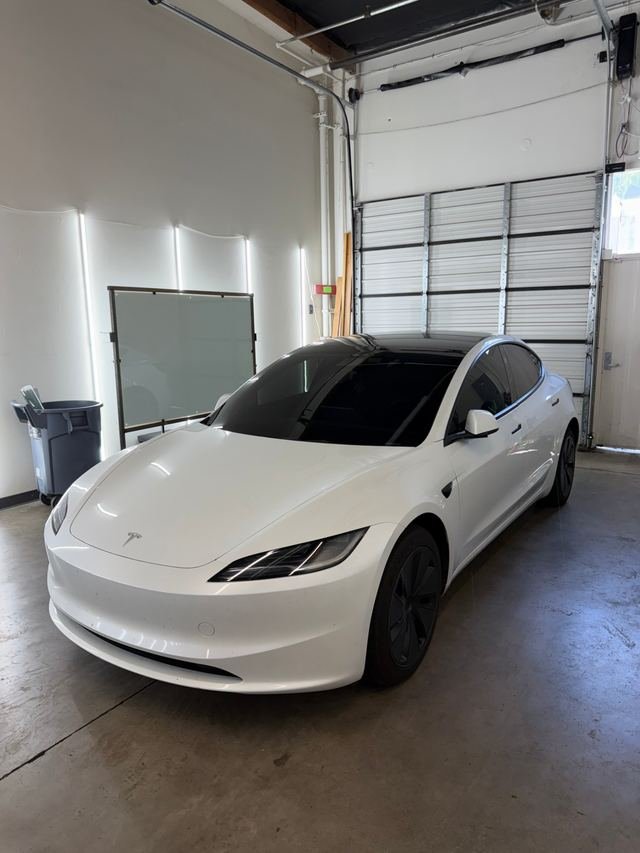 White Tesla Model 3 with Phantom Tint
