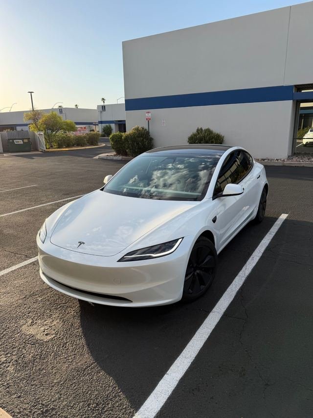 White Tesla Model 3 with Phantom Tint
